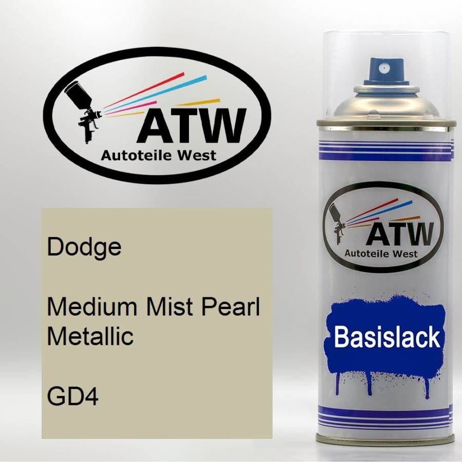 Dodge, Medium Mist Pearl Metallic, GD4: 400ml Sprühdose, von ATW Autoteile West.